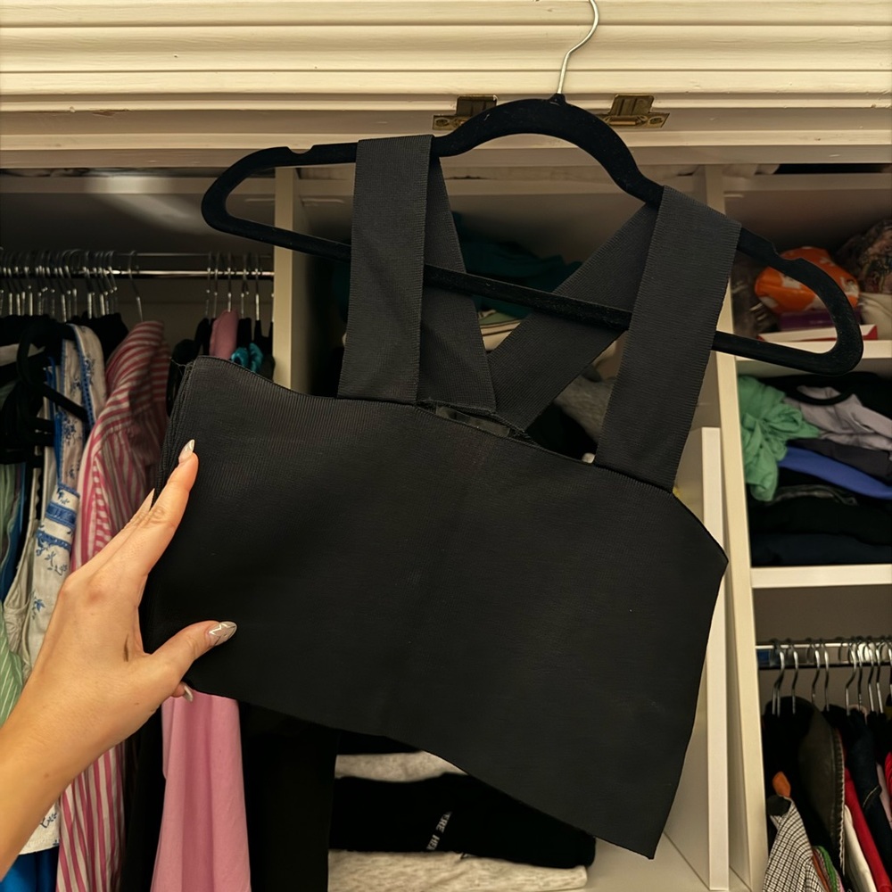 Black Cropped Going Out Top